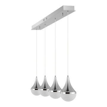 Elyse Teardrop Modern Mid-Century Iron/Acrylic Integrated Linear LED Pendant - JONATHAN Y